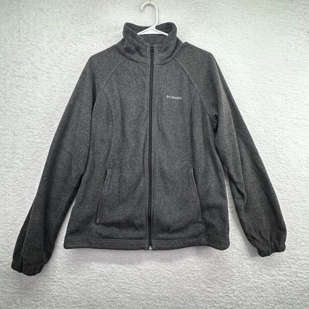 Columbia Sweater Mens Extra Large Gray Outdoors Sweatshirt Fleece Zip